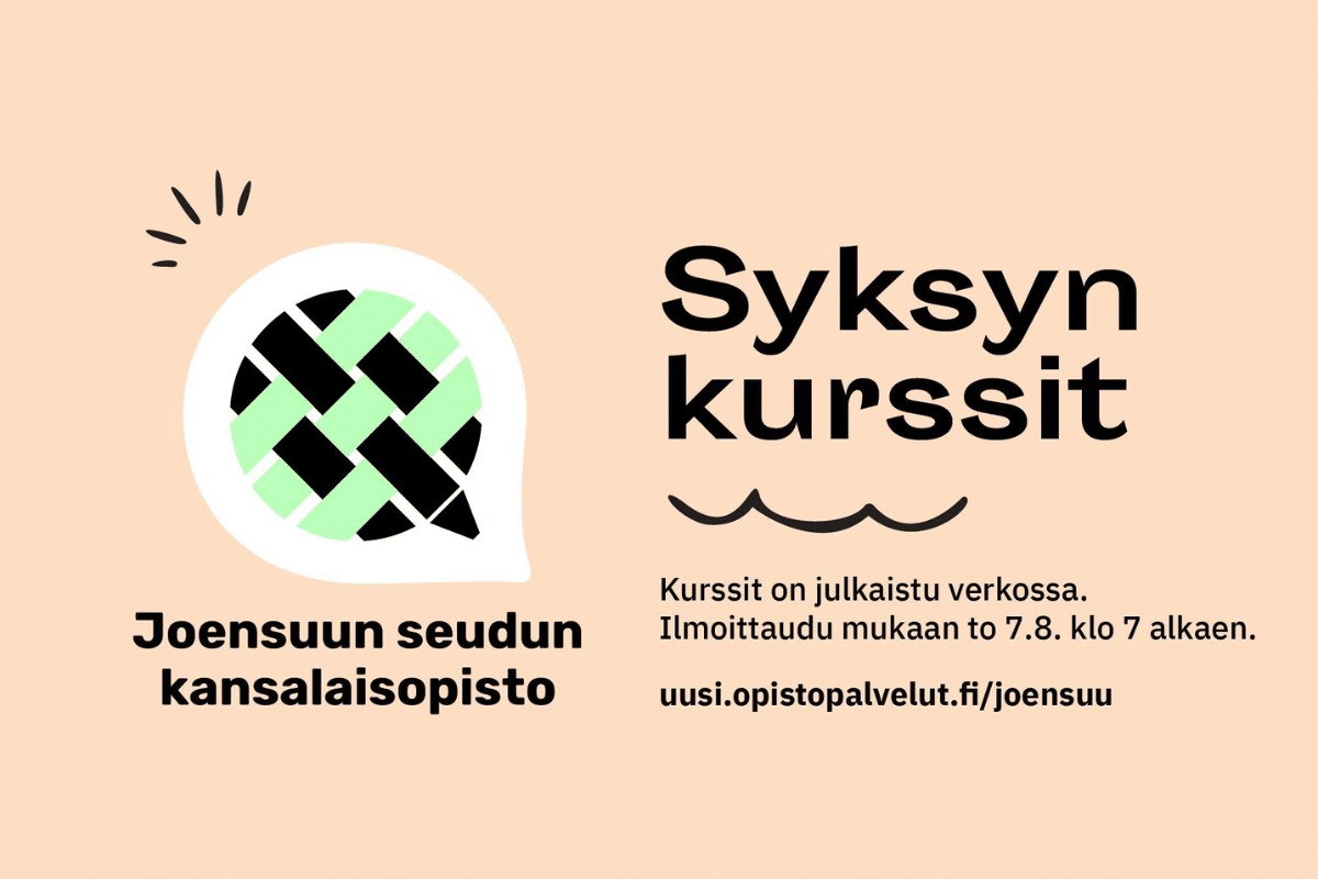Joensuun seudun kansalaisopisto - syksyn kurssit on julkaistu!